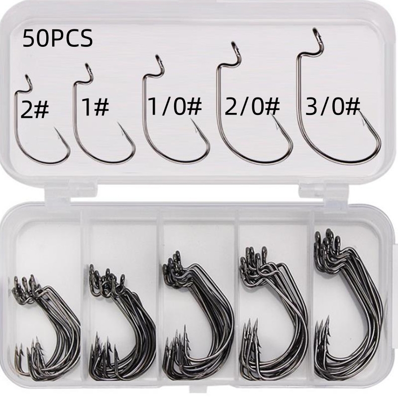 Fishing Hook Box - 50 قطعة/صندوق خطافات صيد من الفولاذ