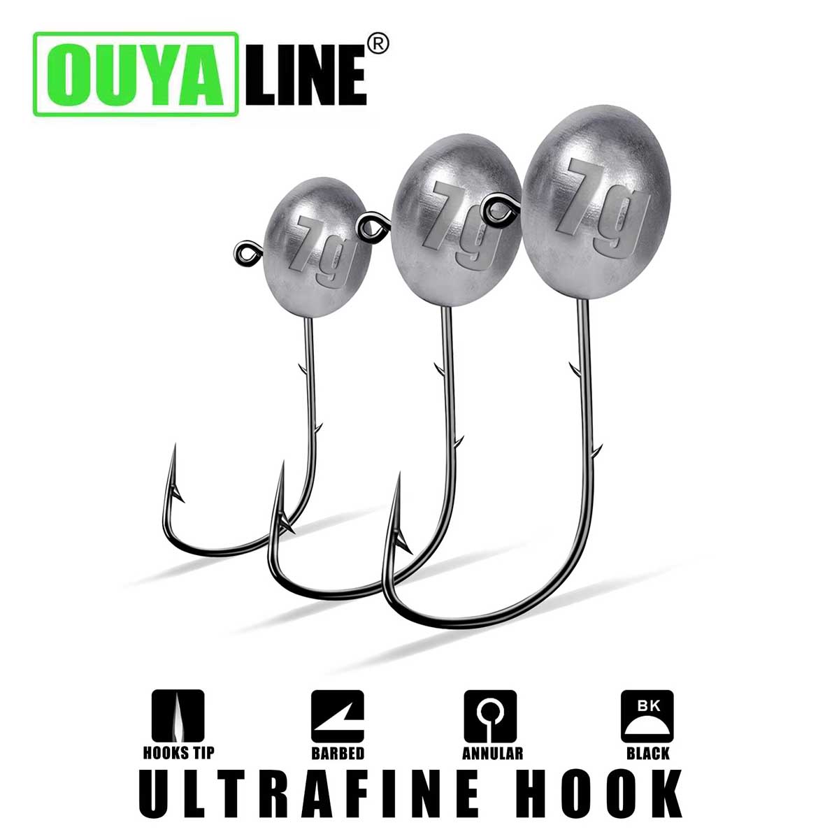 Fishing Hook Offset - خطاف رأس تهزهز لصيد سمك الجهير