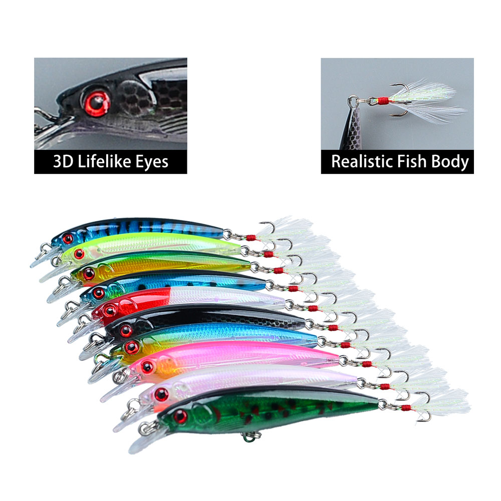 مجموعة من 10 طعوم صيد السمك ال - مراجعة Fishing Hook Treble وسعره