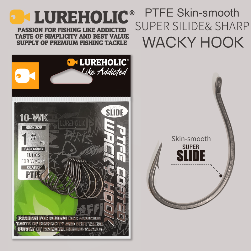LUREHOLIC PTFE سوبر الشريحة أح - مراجعة Fishing Hook Offset وسعره